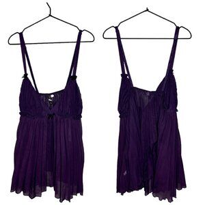 NWT Dreamgirl Sz 1/2X Plum Lace Baby Doll Chemise, Lingerie (1564)